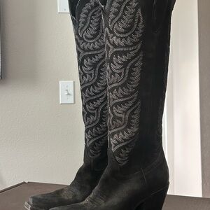 Ariat Black and Gray Embroidered Heeled Boots